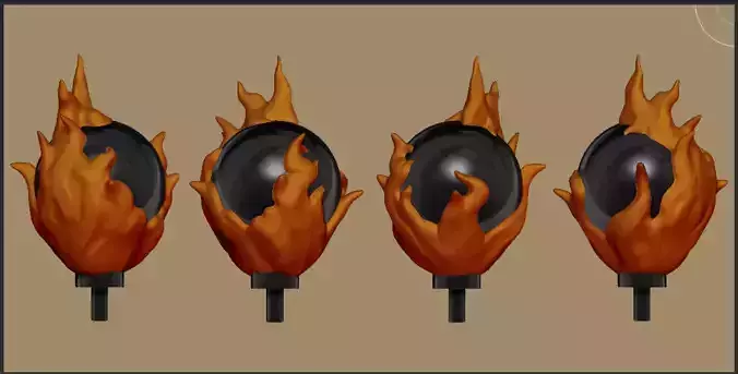 Pyromancer Staff Topper 3D print model