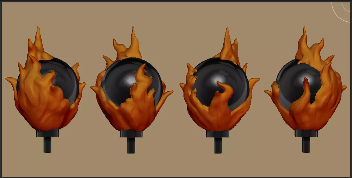 Pyromancer Staff Topper 3D print model_0