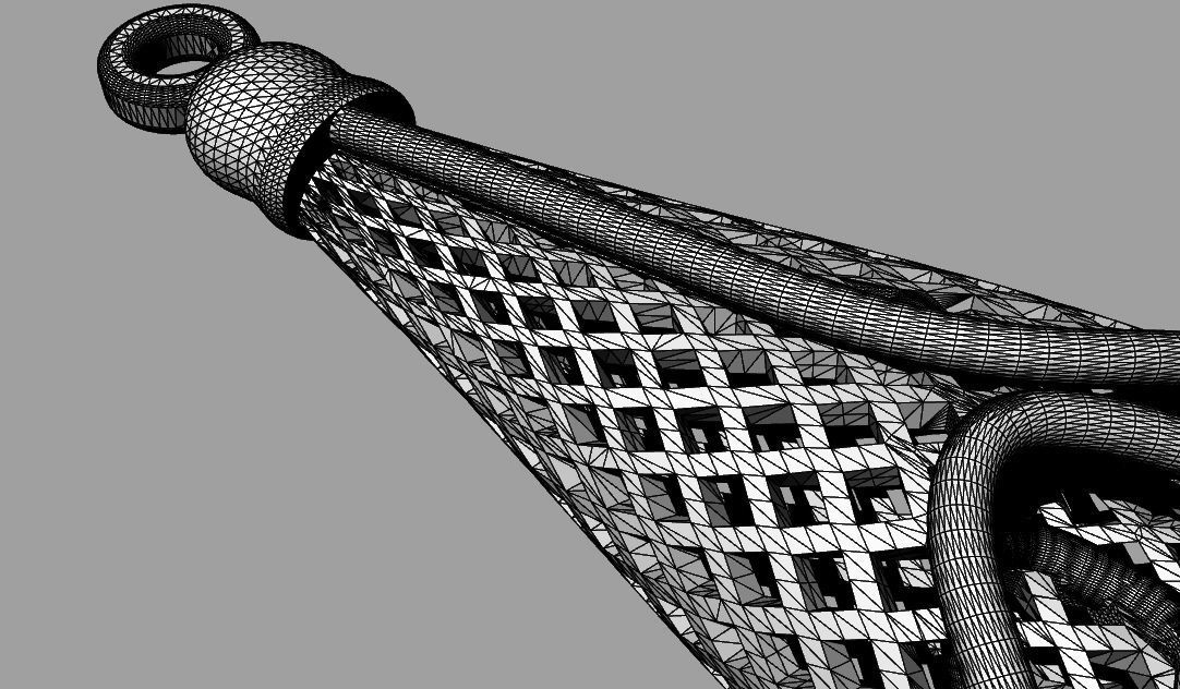 pendant gold on wooden table 3D print model_2