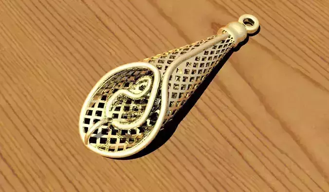 pendant gold on wooden table