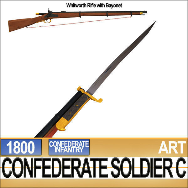 Civil War Confederate Soldier C Infantry Sharpshooter 3D model_10