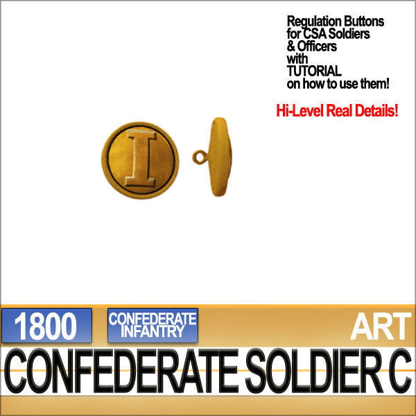 Civil War Confederate Soldier C Infantry Sharpshooter 3D model_15