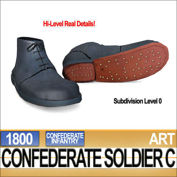 Civil War Confederate Soldier C Infantry Sharpshooter 3D model_14