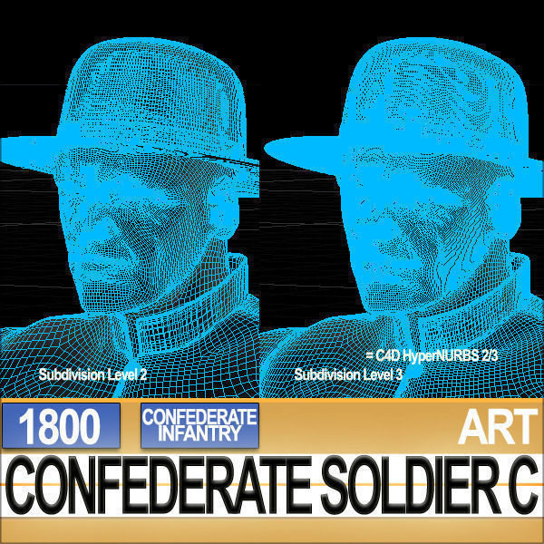 Civil War Confederate Soldier C Infantry Sharpshooter 3D model_3