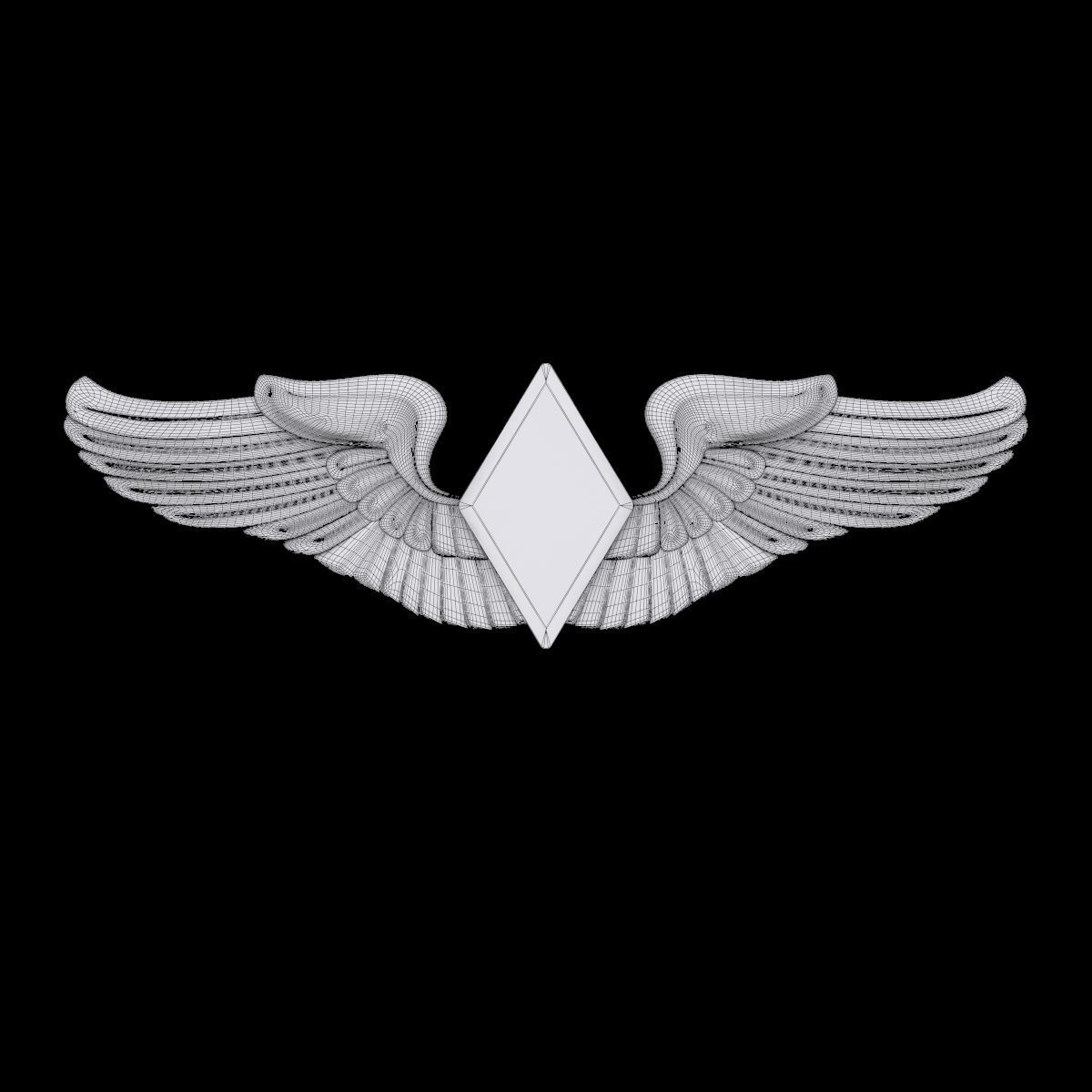 Women Airforce Service Pilots Wings Badge 3D model_1