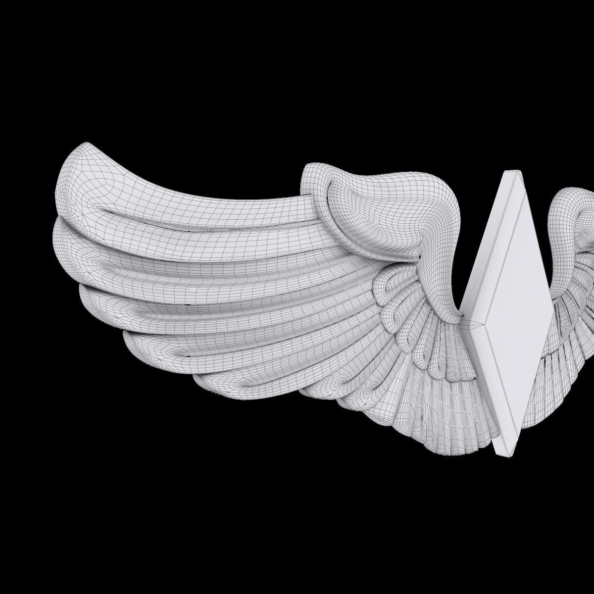 Women Airforce Service Pilots Wings Badge 3D model_5