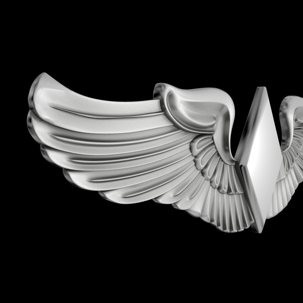 Women Airforce Service Pilots Wings Badge 3D model_4