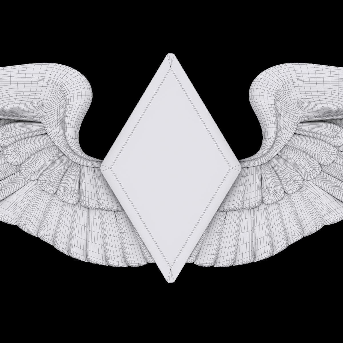 Women Airforce Service Pilots Wings Badge 3D model_3