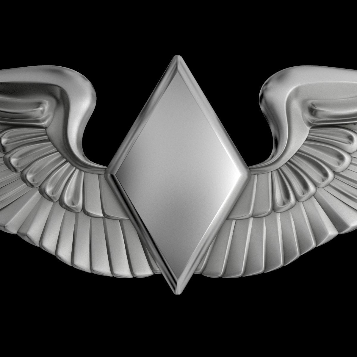 Women Airforce Service Pilots Wings Badge 3D model_2