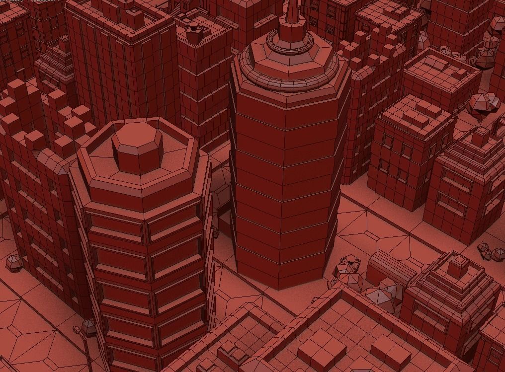 Simple City Town Low Poly Assets VR - AR - Game 3D model Low-poly 3D model_17