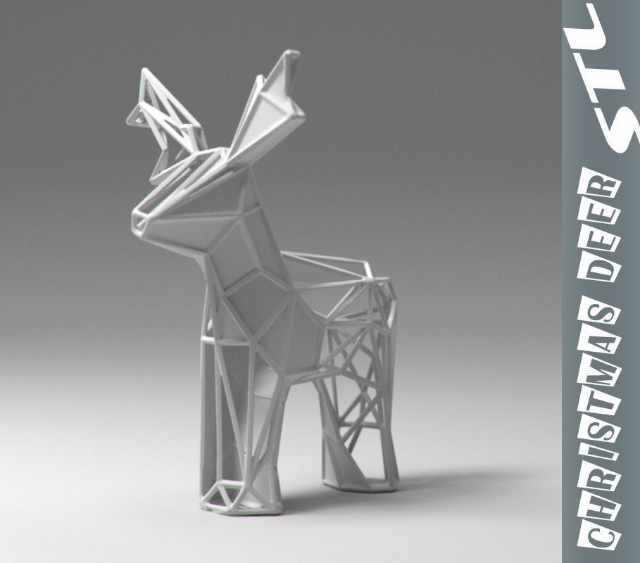 Reindeer stl deer with antlers 3D print model_2