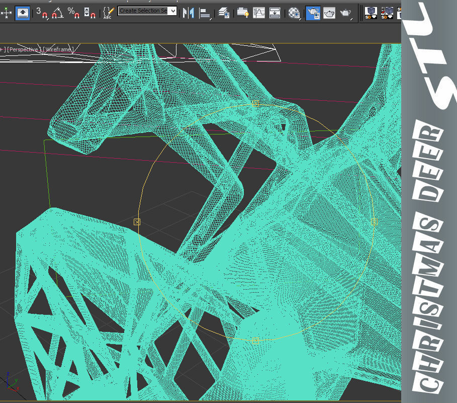 Reindeer stl deer with antlers 3D print model_5