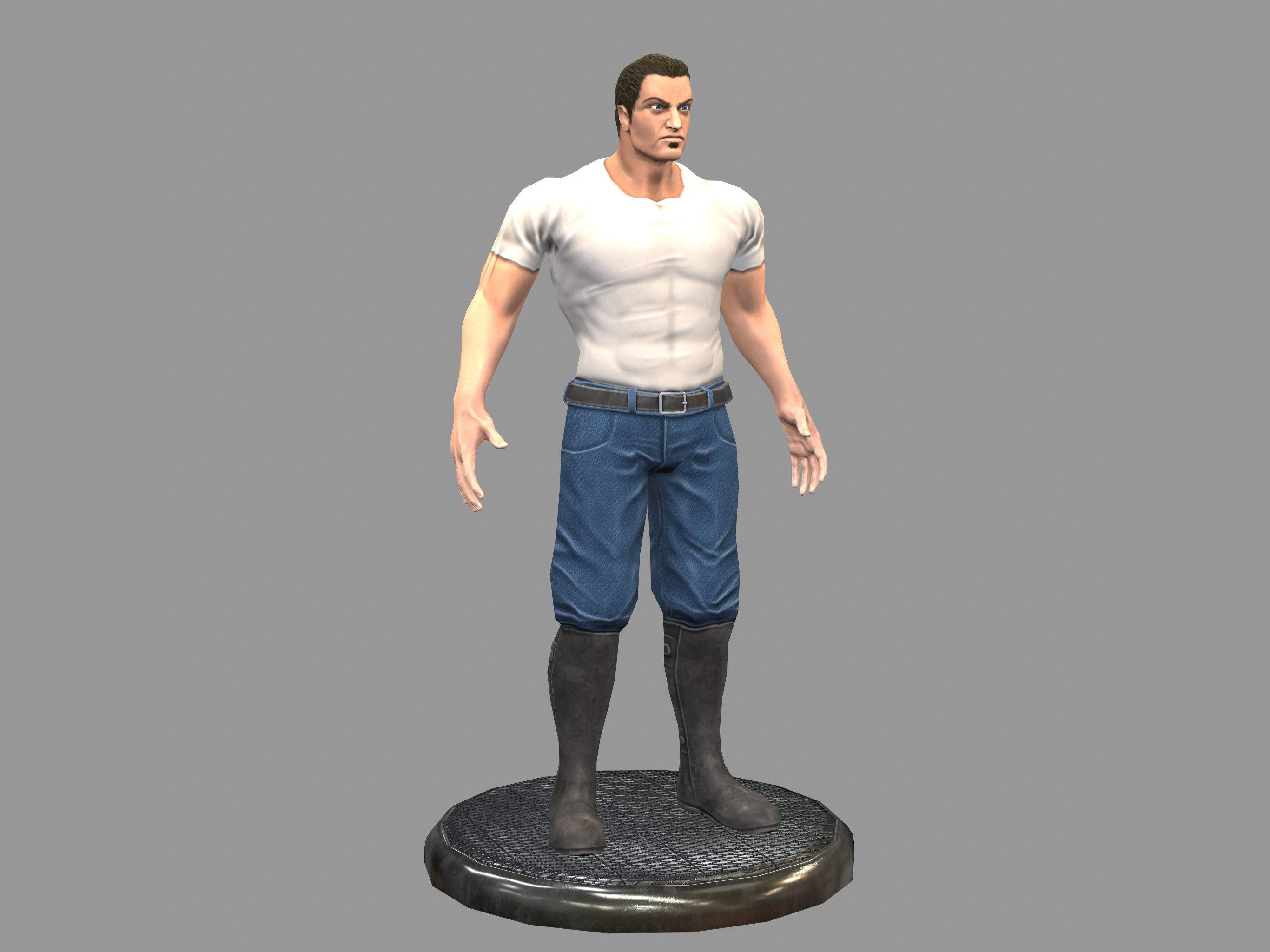 Gangster Man Low-poly 3D model_5