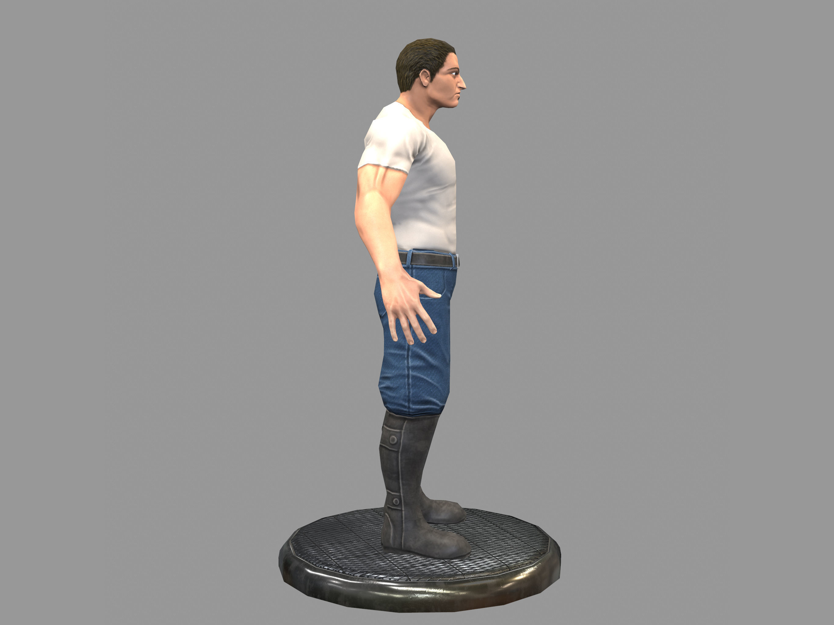 Gangster Man Low-poly 3D model_7