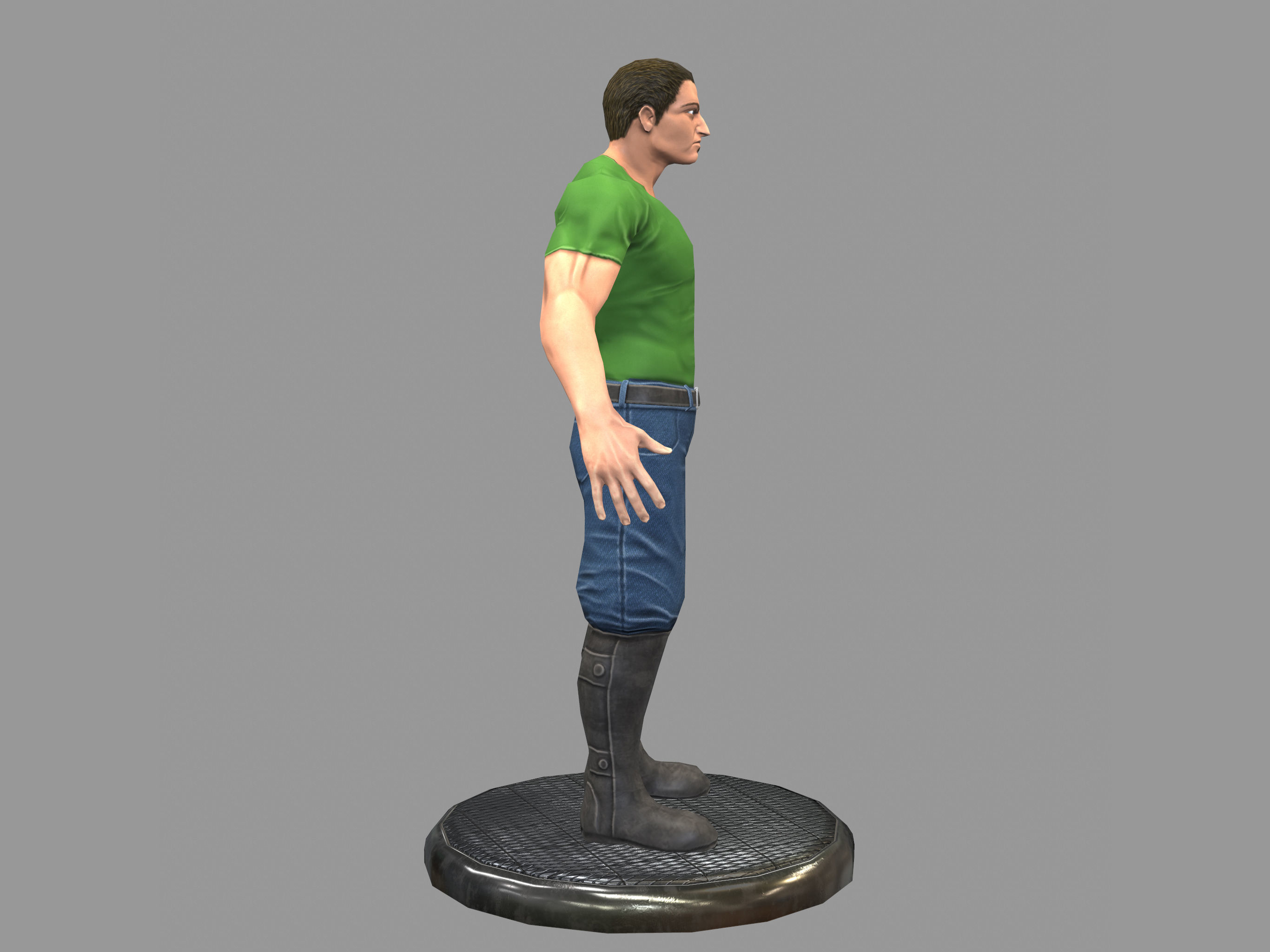 Gangster Man Low-poly 3D model_2