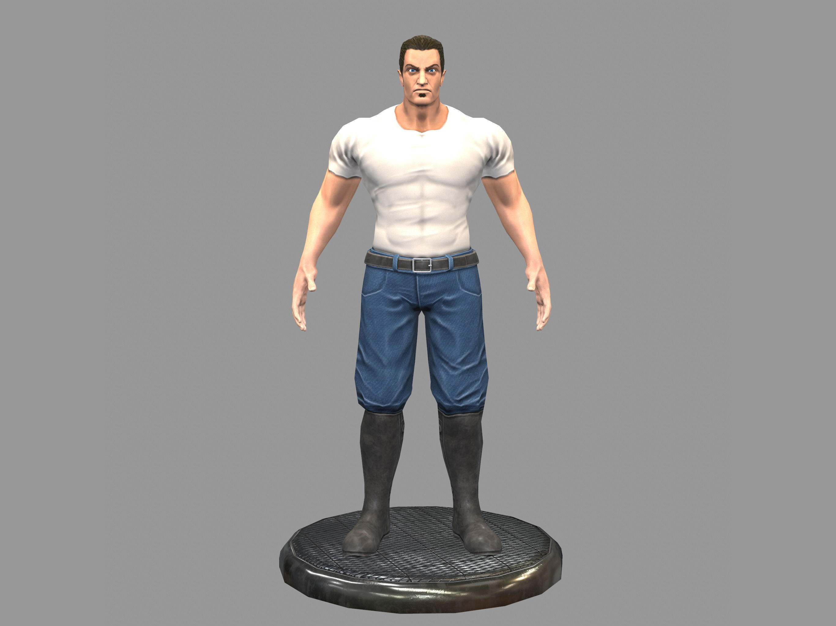 Gangster Man Low-poly 3D model_4