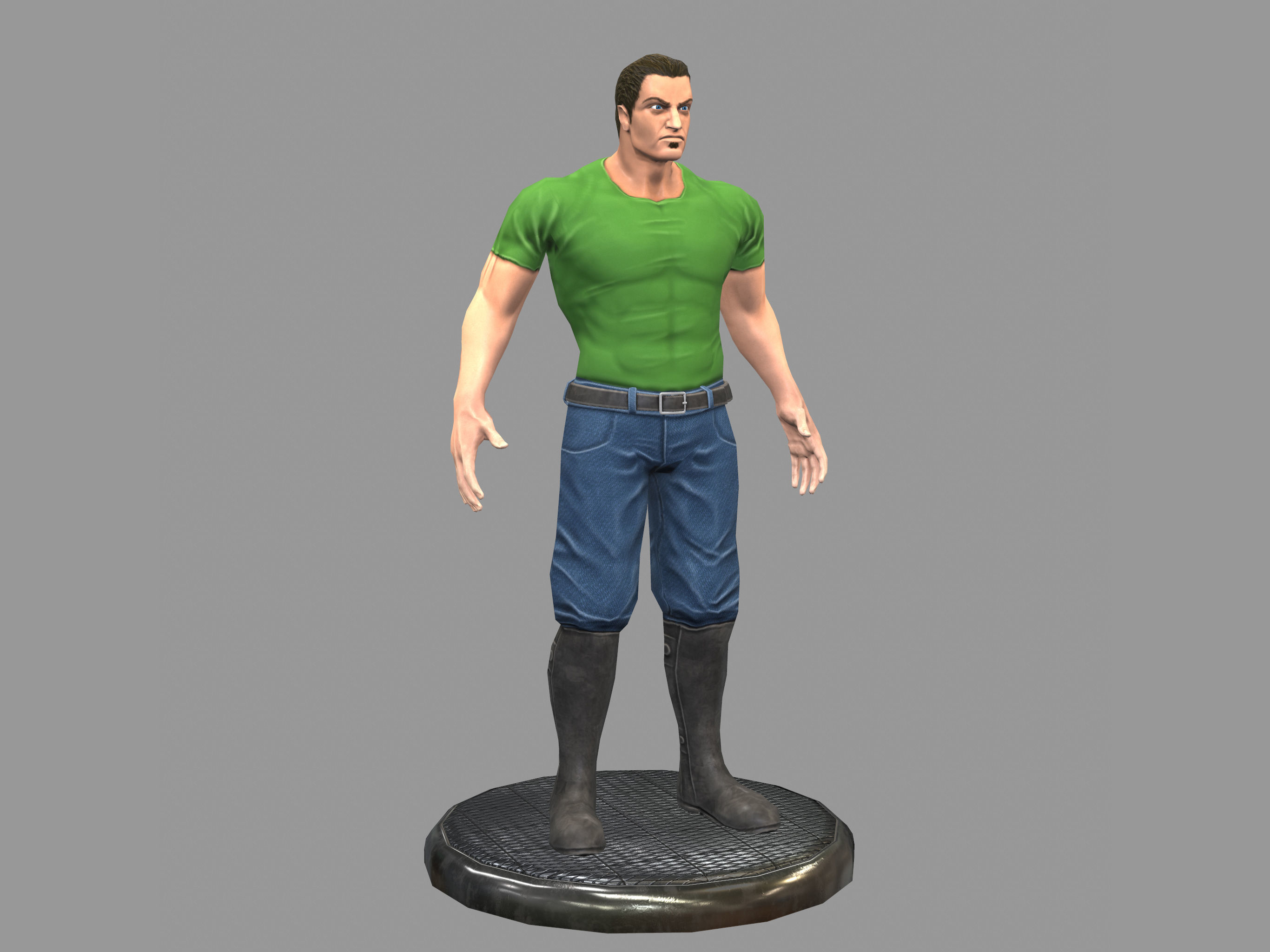 Gangster Man Low-poly 3D model_1