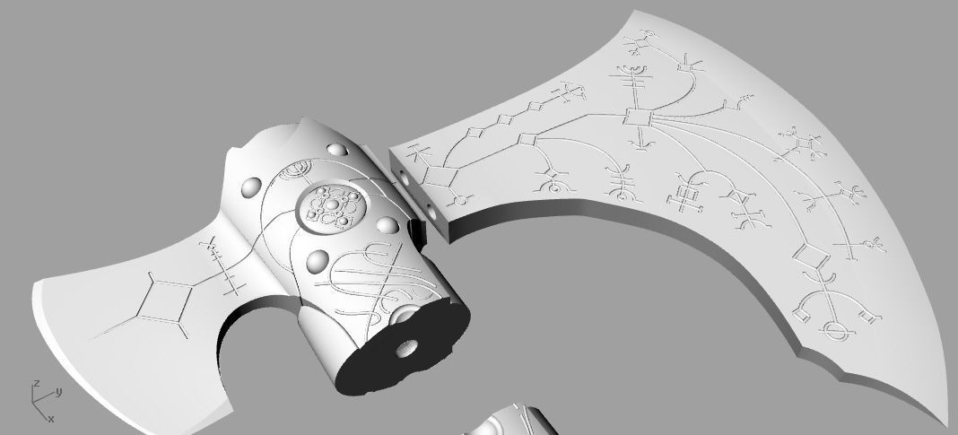 Leviathan Kratos Axe from God of War 3D print model_2