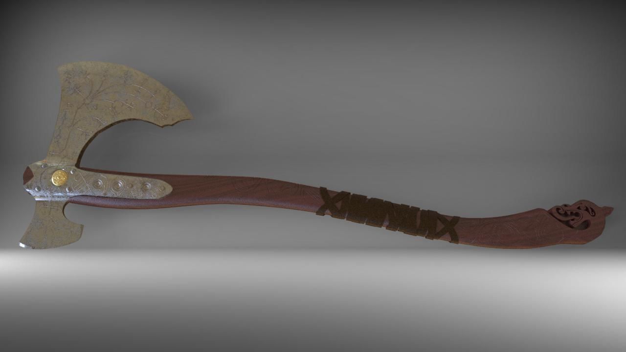 Leviathan Kratos Axe from God of War 3D print model_7