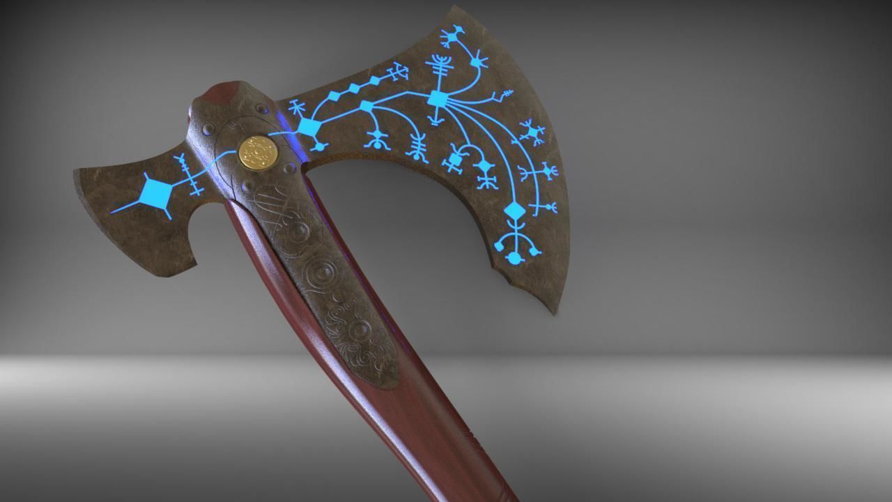 Leviathan Kratos Axe from God of War 3D print model_11