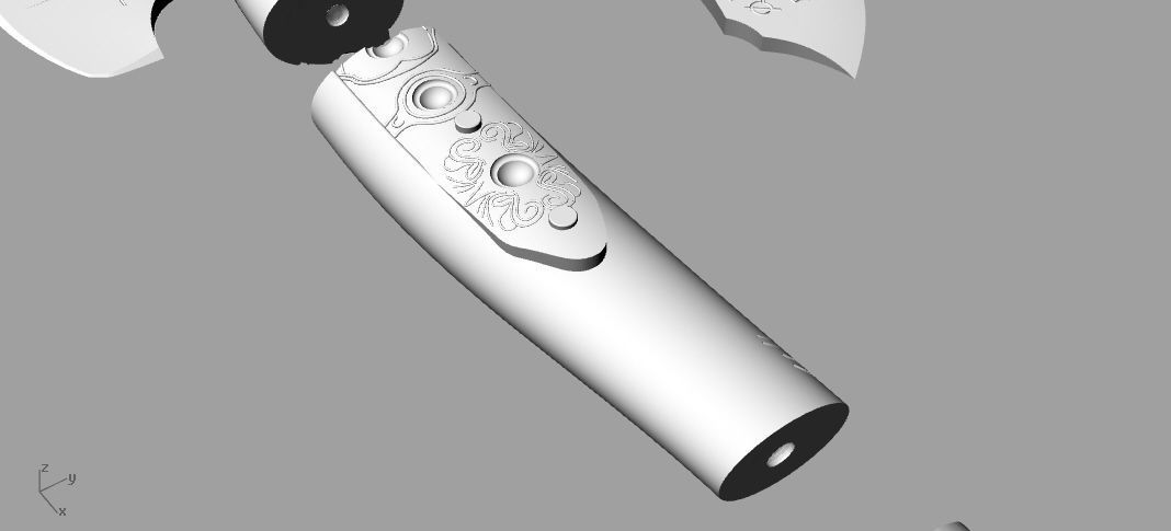 Leviathan Kratos Axe from God of War 3D print model_3