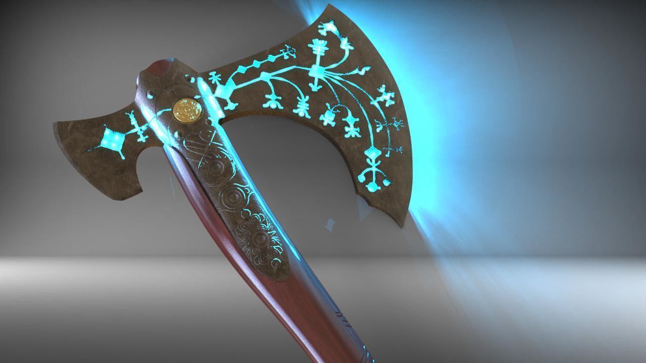 Leviathan Kratos Axe from God of War 3D print model_12