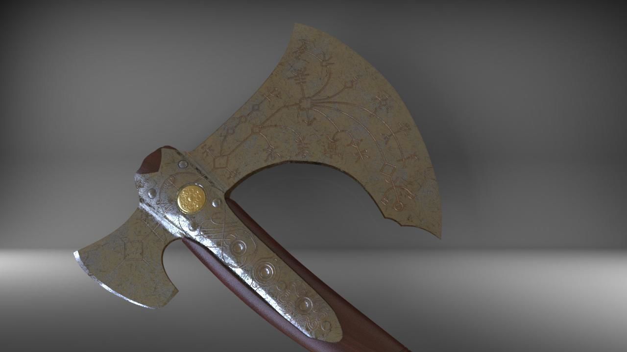 Leviathan Kratos Axe from God of War 3D print model_8