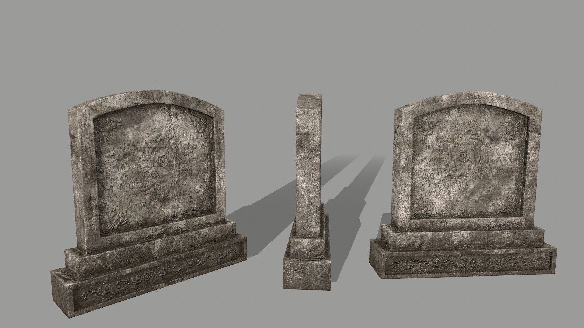 ruin set 2 stone wall with bricks Low-poly 3D model_6