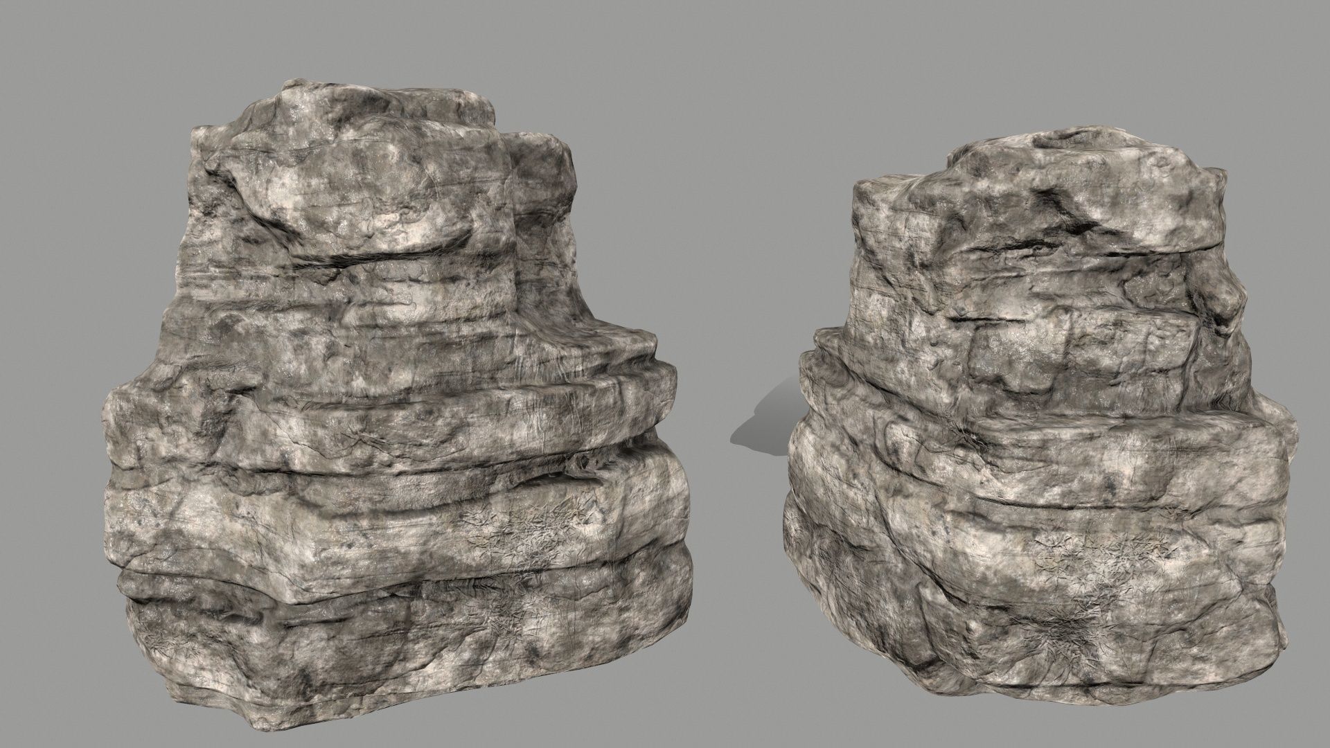 ruin set 2 stone wall with bricks Low-poly 3D model_26