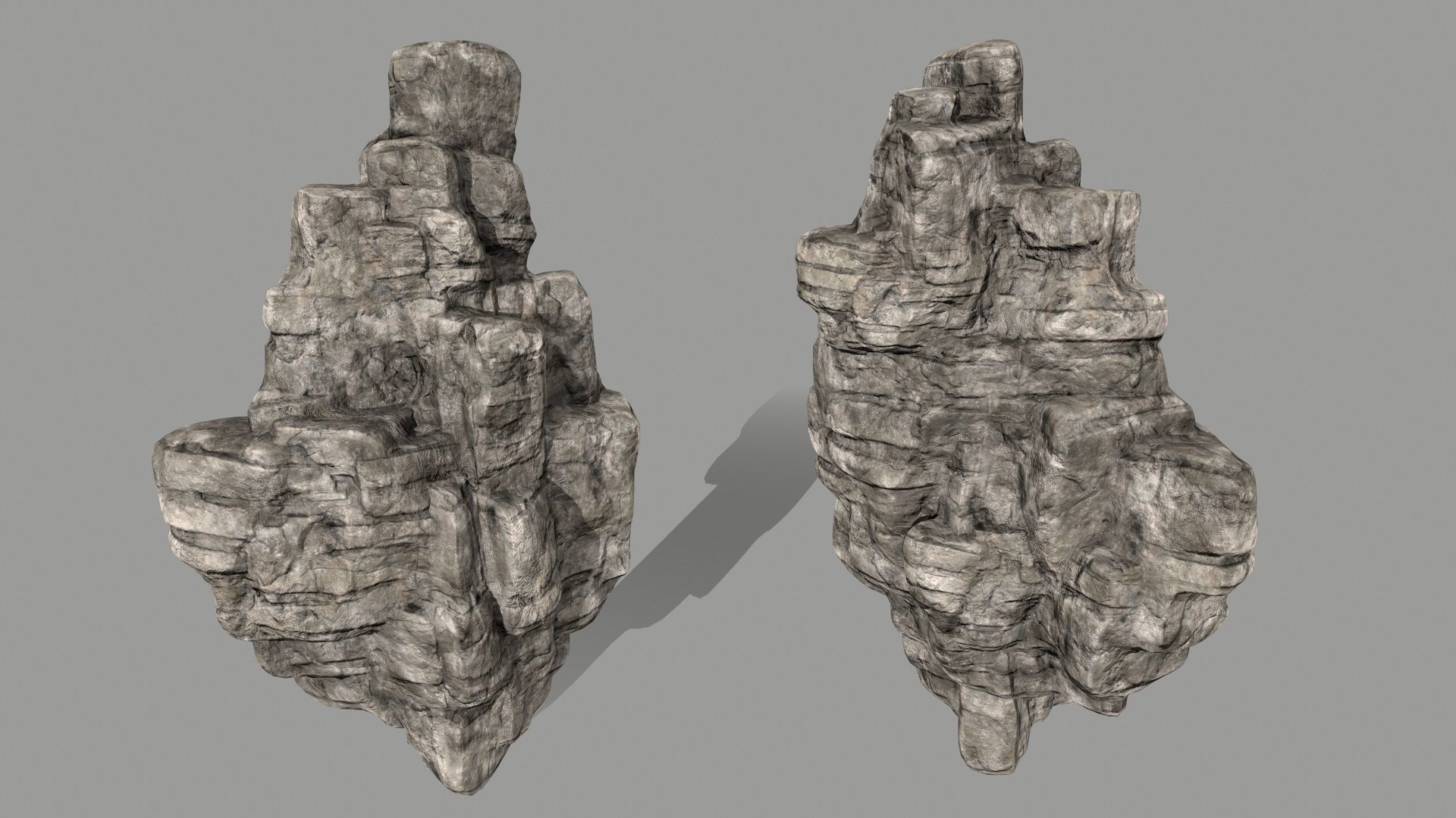 ruin set 2 stone wall with bricks Low-poly 3D model_24