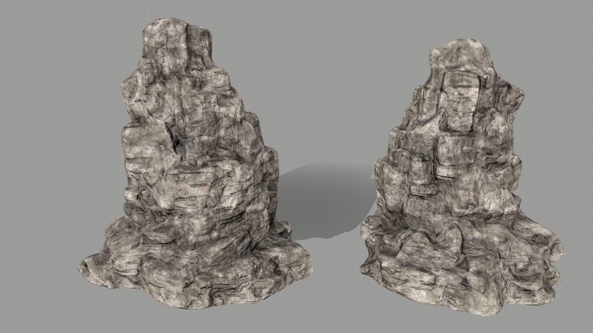 ruin set 2 stone wall with bricks Low-poly 3D model_25