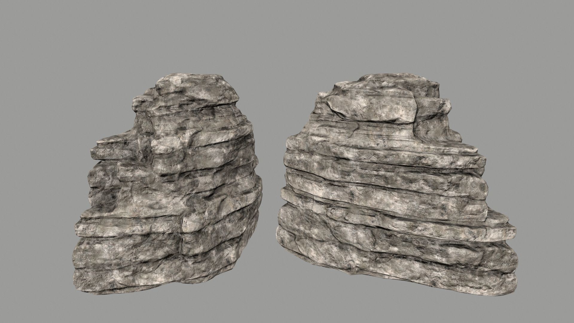 ruin set 2 stone wall with bricks Low-poly 3D model_28