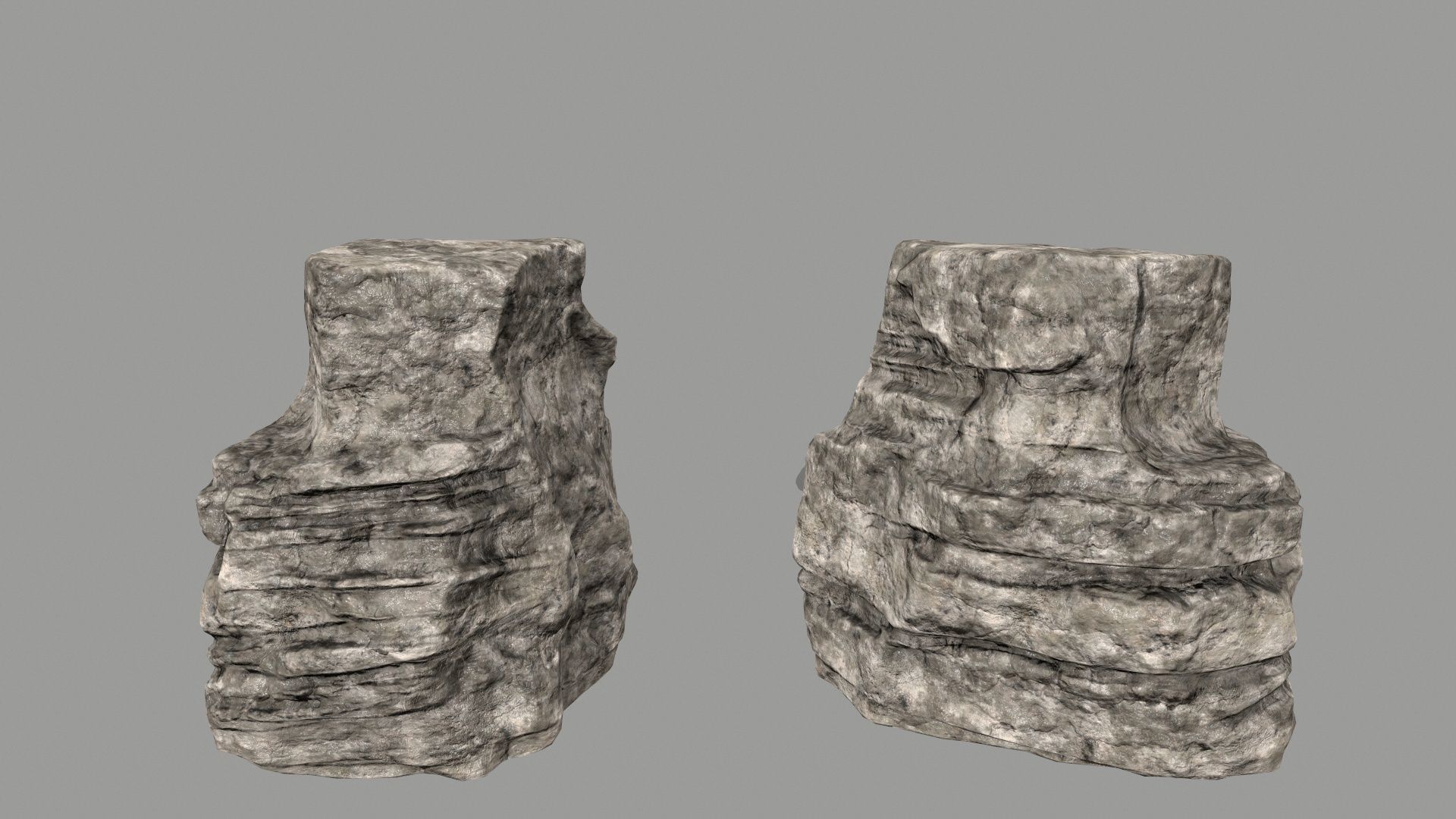 ruin set 2 stone wall with bricks Low-poly 3D model_27