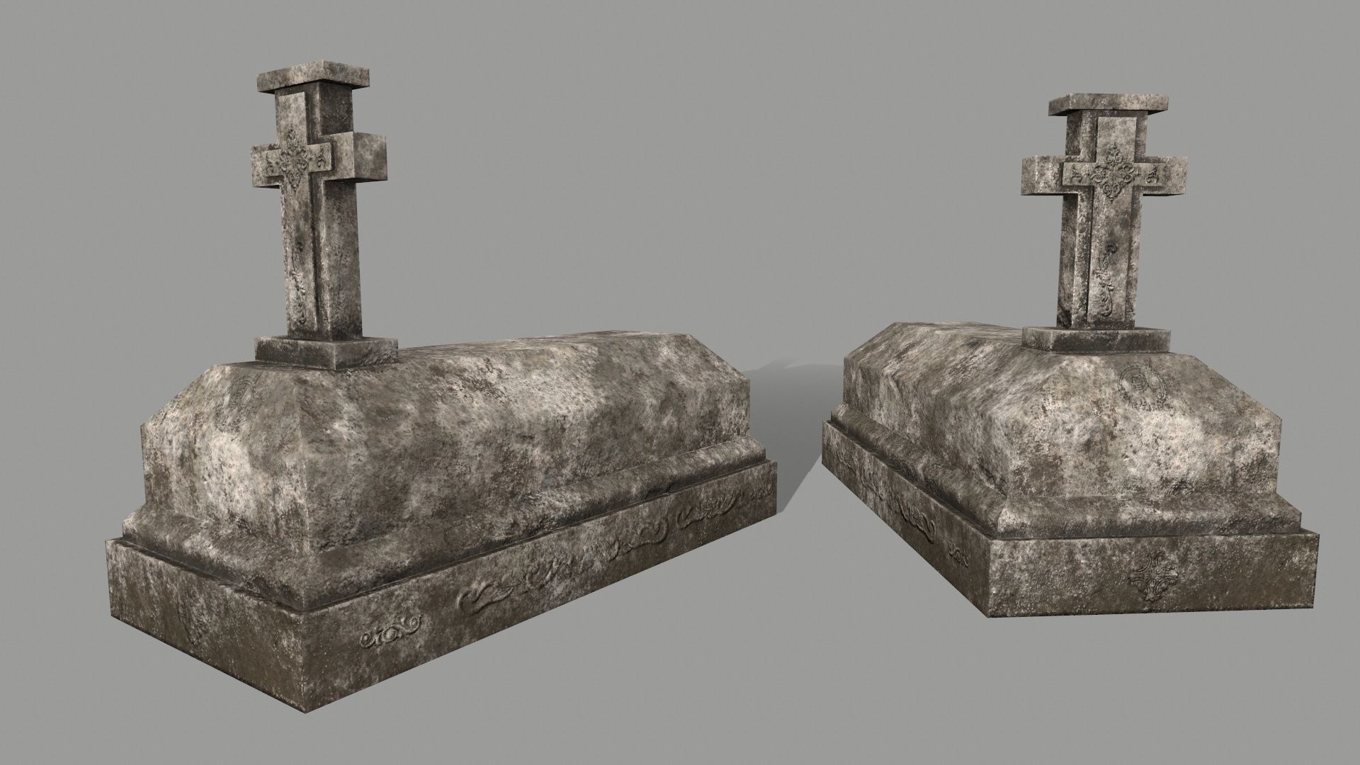 ruin set 2 stone wall with bricks Low-poly 3D model_8
