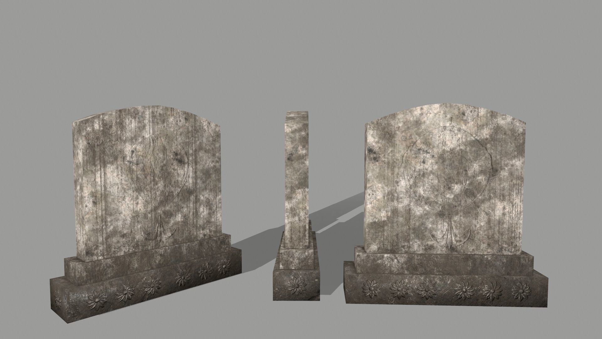 ruin set 2 stone wall with bricks Low-poly 3D model_14