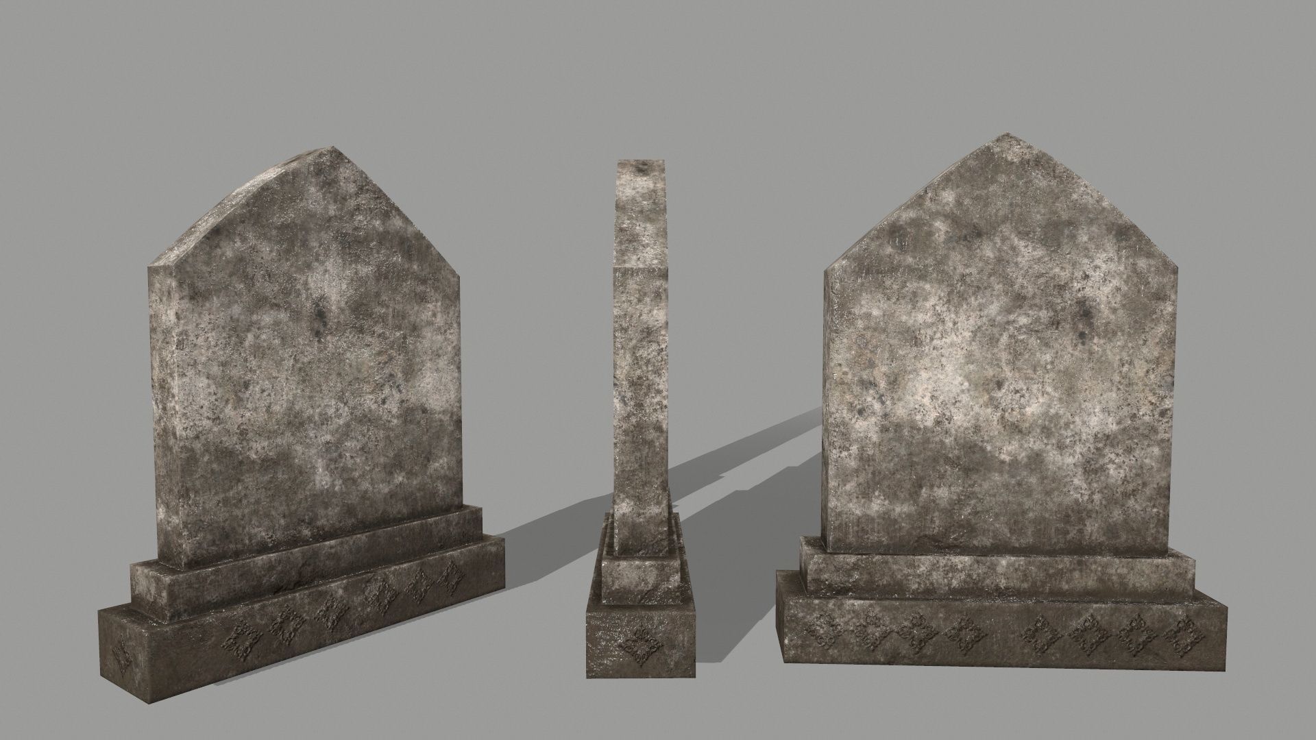 ruin set 2 stone wall with bricks Low-poly 3D model_13