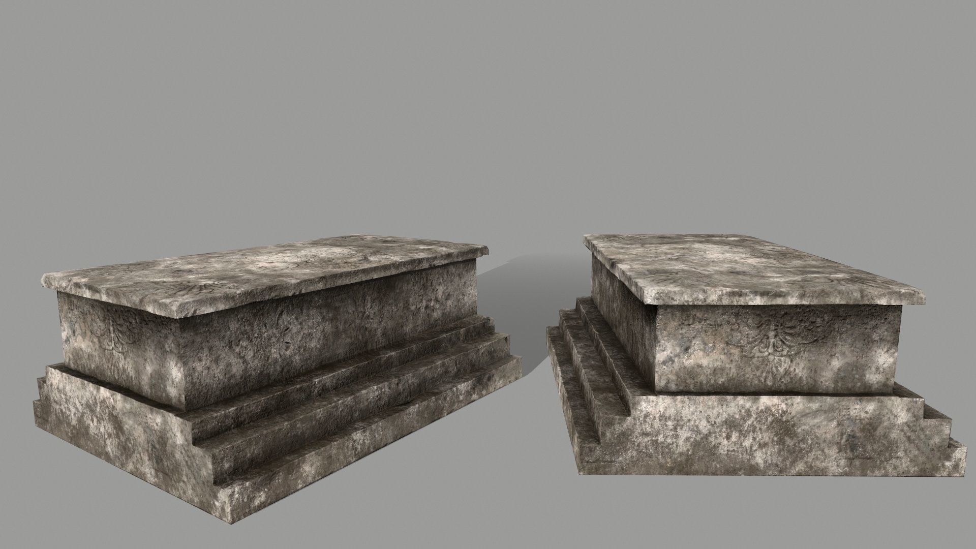 ruin set 2 stone wall with bricks Low-poly 3D model_12