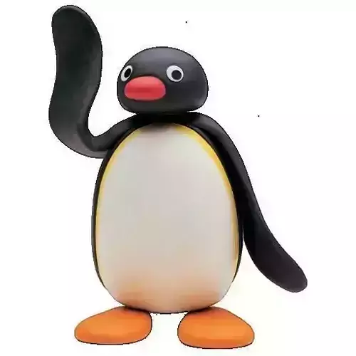 Pingu penguin figurine waving 3D model