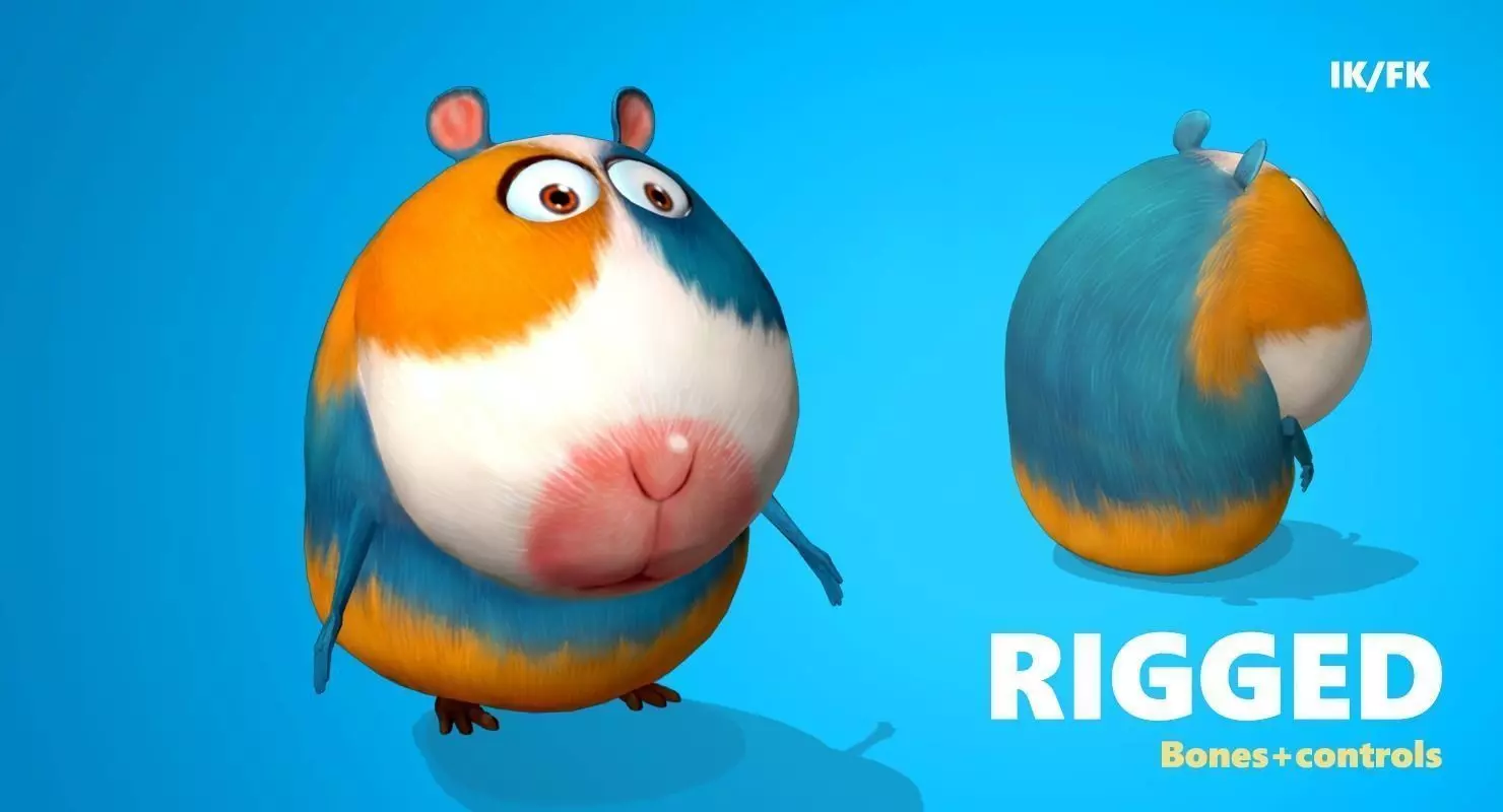 Hamster Mouse Lowpoly Low-poly 3D model_0