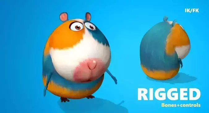Hamster Mouse Lowpoly Low-poly 3D model
