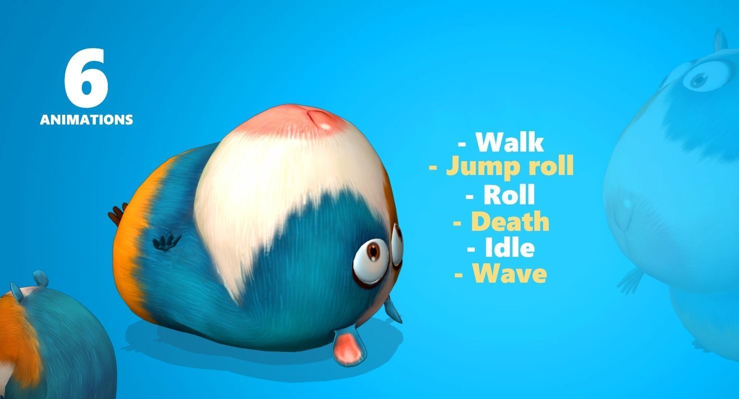 Hamster Mouse Lowpoly Low-poly 3D model_2