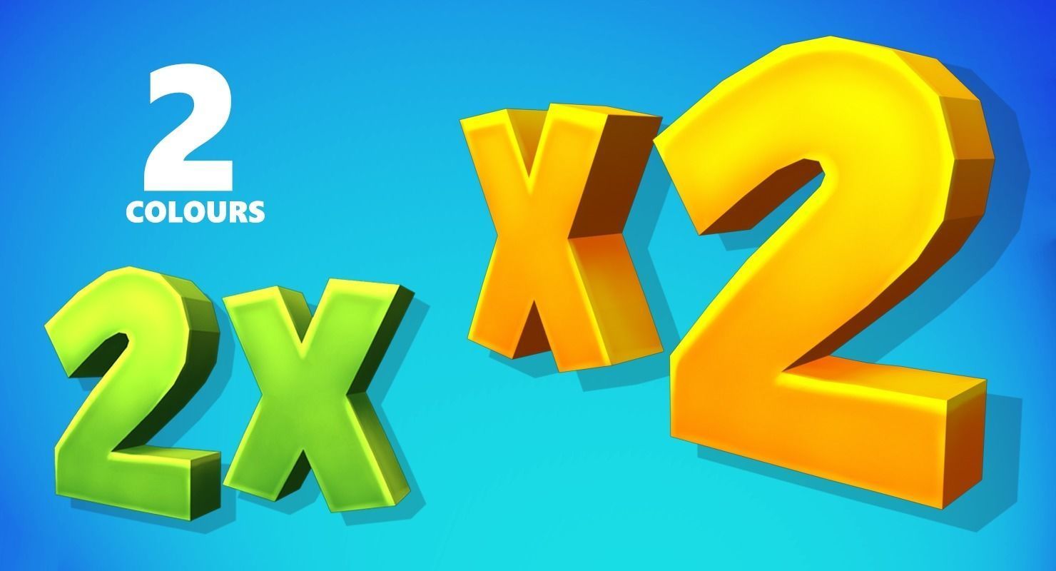 2X Game Collectable Low-poly 3D model_1