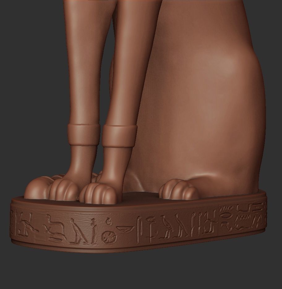Egyptian Cat Statue Highpoly 3D model_1