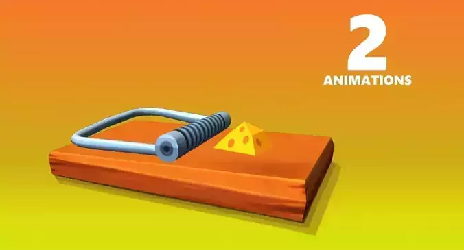 Mouse Trap Animated Low-poly 3D model