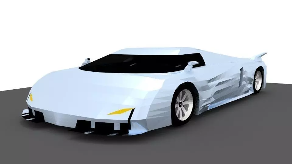 Hypercar Vision J16 C Low-poly 3D model