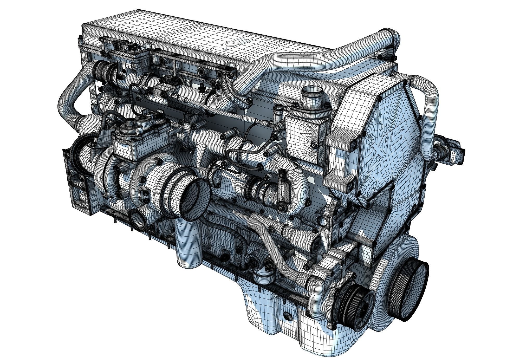 Cummins X15 Truck Engine 3D model_14