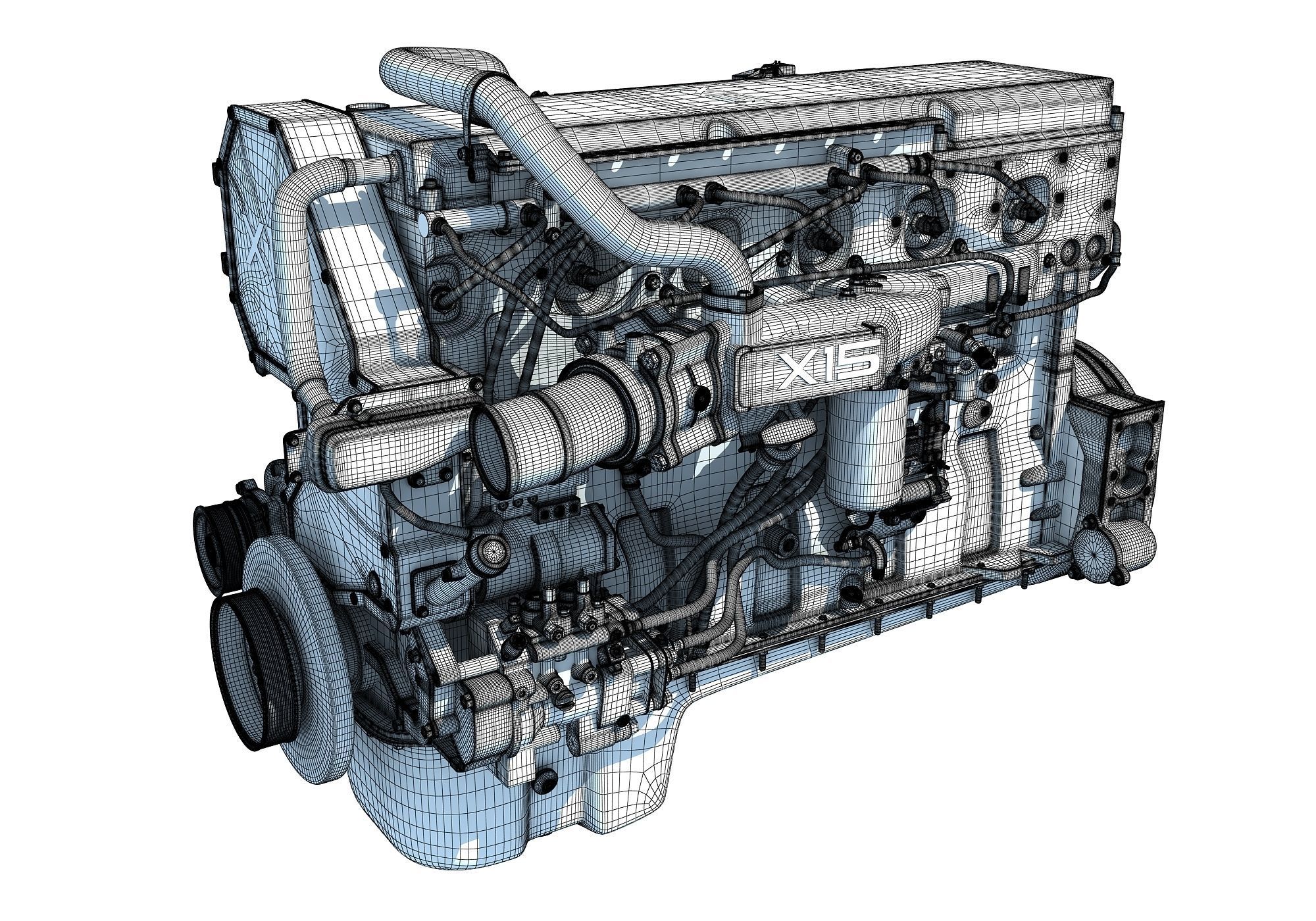 Cummins X15 Truck Engine 3D model_12