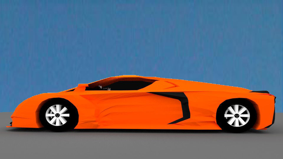 Hypercar Daemon Low-poly 3D model_2
