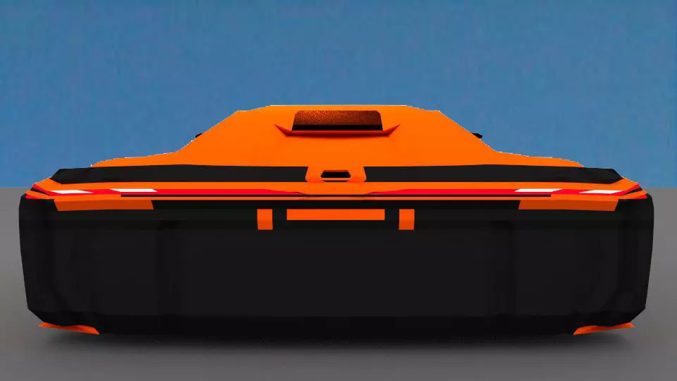 Hypercar Daemon Low-poly 3D model_0