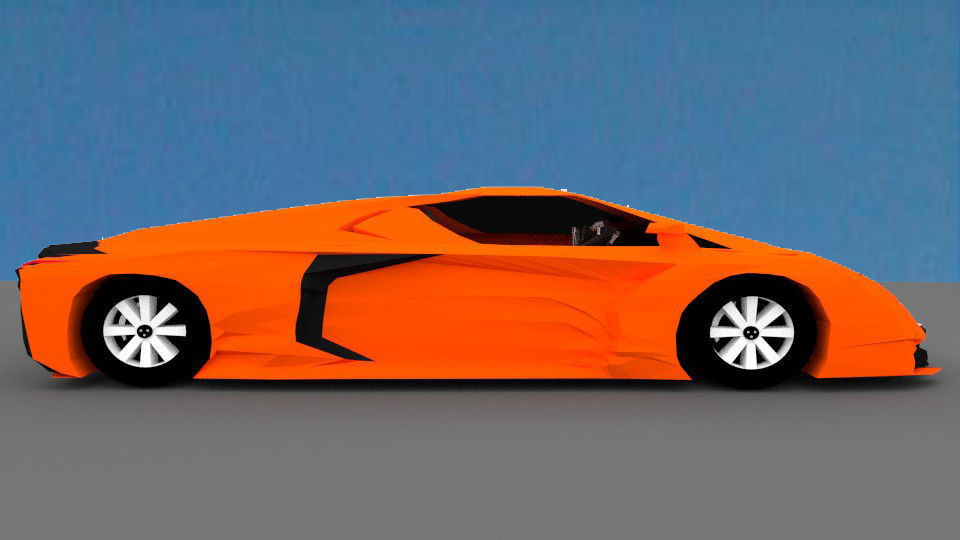 Hypercar Daemon Low-poly 3D model_1